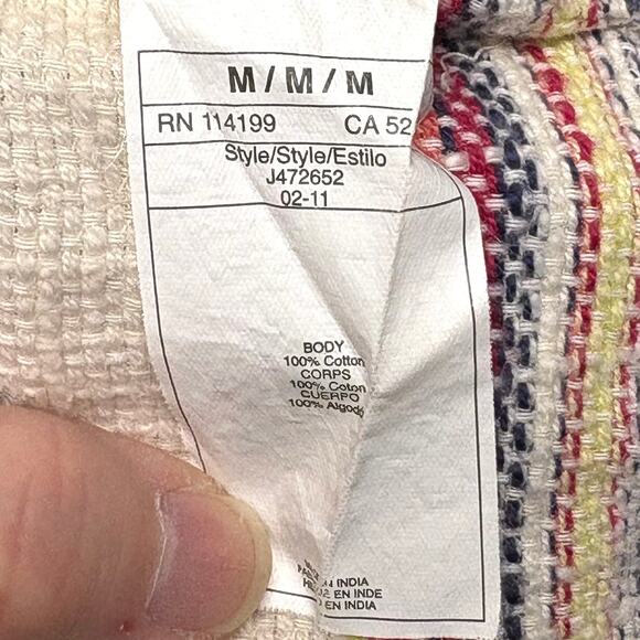 Roxy Beach Poncho Weaved Cotton Striped Hoodie, Boho, Baja, Ocean 
Wear, Size M - Picture 3 of 4